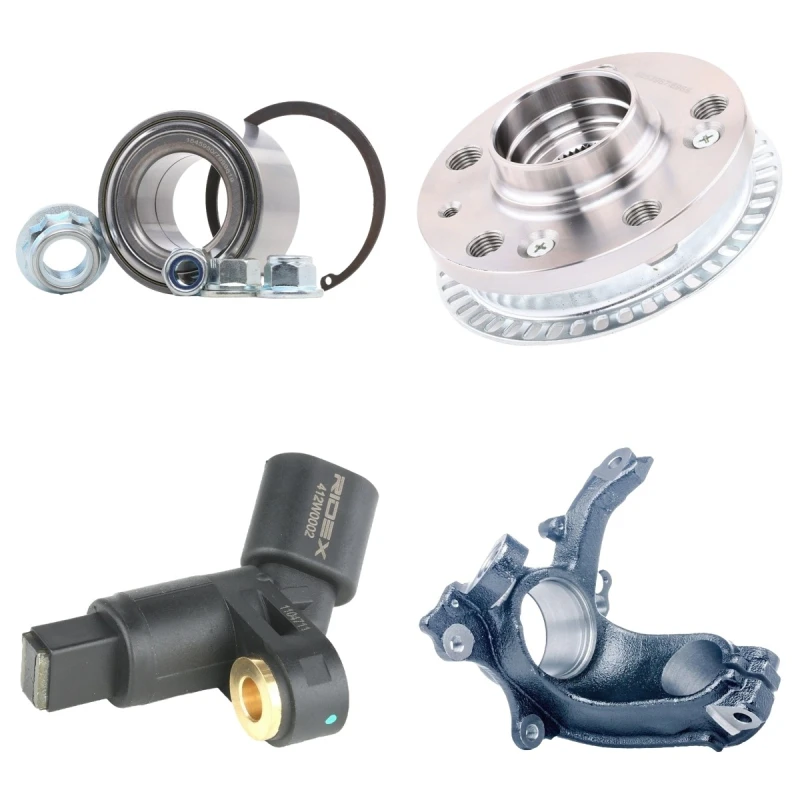 Image of RIDEX 1159S0144 Steering Knuckle with wheel speed sensor, Front Axle Left Stub Axle,wheel suspension (1159)