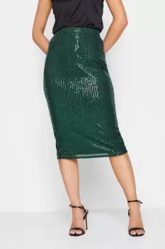 Image of Petite Sequin Midi Skirt