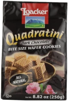 Image of Loacker Dark Chocolate Quadratini Wafer Biscuits - 125g x 12
