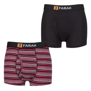 image of Farah 2 Pack Striped Bamboo Keyhole Trunks Mens - Black