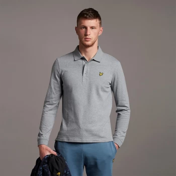 Mens LS Polo Shirt - Mid Grey Marl - M