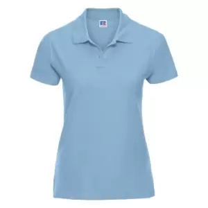 image of Russell Europe Womens/Ladies Ultimate Classic Cotton Short Sleeve Polo Shirt (S) (Sky)