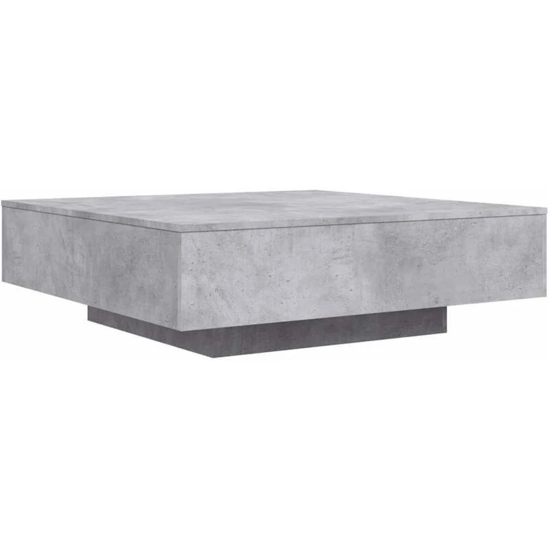 Image of VIDAXL Coffee Table with LED Lights Concrete Grey 100x100x31cm Vidaxl 8721012251892