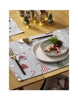 Image of Catherine Lansfield Christmas Gnomes Set Of 2 Placemats