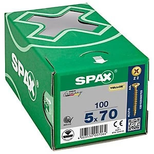 Image of Spax Pz Countersunk Yellox Screws - 5x70mm Pack Of 100