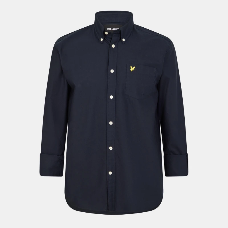 Image of Lyle and Scott Oxford Shirt Oxford Shirt - Long Sleeve S Blue 55828422350