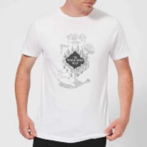 Image of Harry Potter The Marauder's Map Mens T-Shirt - White - 3XL