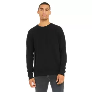 Image of Bella + Canvas Unisex Adult Fleece Drop Shoulder Sweatshirt (L) (Black)
