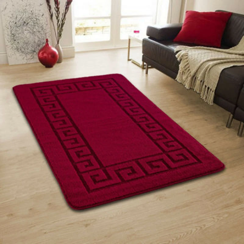 Image of Smart Living Smart Living Plain Heavy Duty Machine Washable Hallway Kitchen Non Slip Door Mat in Red Size: 40cm x 60cm Red 40cm x 60cm Unisex 868667