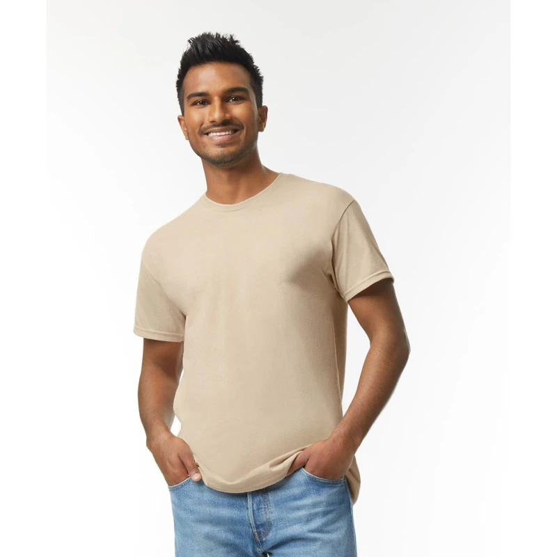 Image of Gildan Mens Heavy Cotton T-Shirt in Tangerine Size: XL Tangerine Male XL