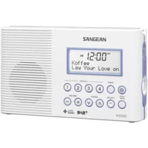 image of Sangean H-203D Bathroom radio DAB+, FM Torch, waterproof White