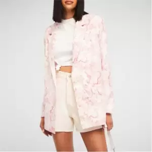 image of Missguided Porcelain Print Tailored Oversized Blazer - Pink