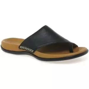 image of Gabor Lanzarote Toe Loop Womens Mules womens Flip flops / Sandals (Shoes) in Black,5,6,6.5,9