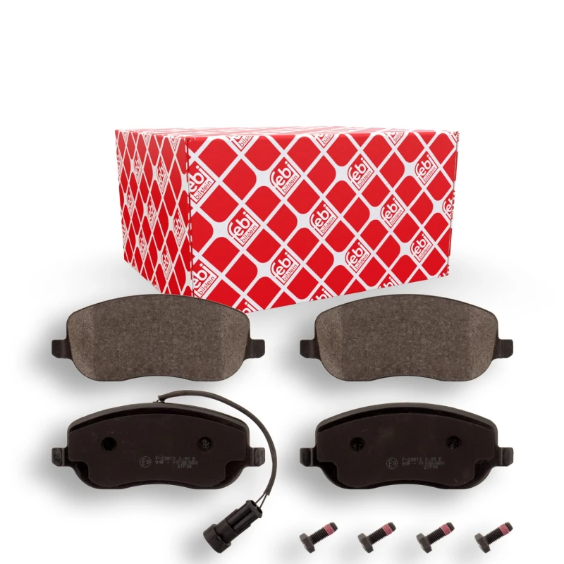 Image of FEBI BILSTEIN 16854 Brake pad set Front Axle, incl. wear warning contact, with bolts/screws Brake Pad Set,disc brake (402)