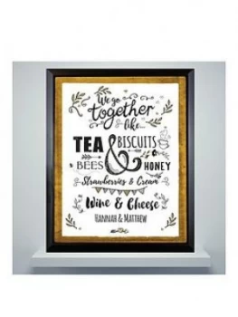 image of Personalised We Go Together Like... Black Poster Frame