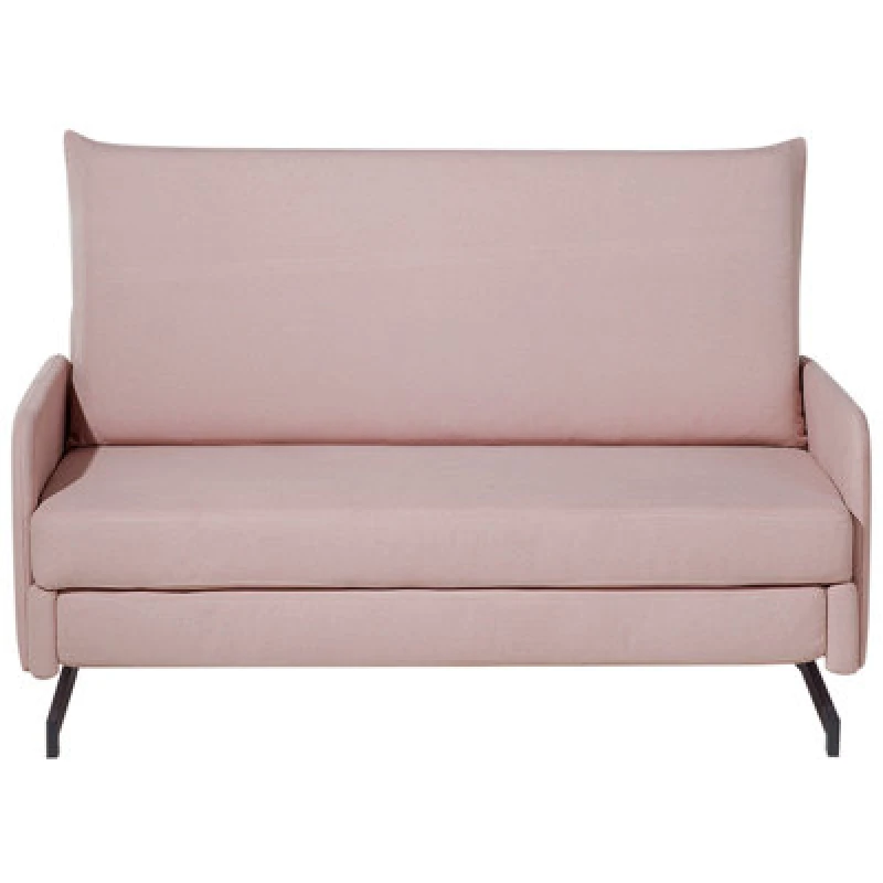 Image of Beliani Sofa Bed 2 Seater Belfast Fabric Pink