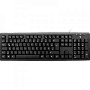 image of V7 Videoseven KU200DE USB Keyboard German, QWERTZ, Windows Black