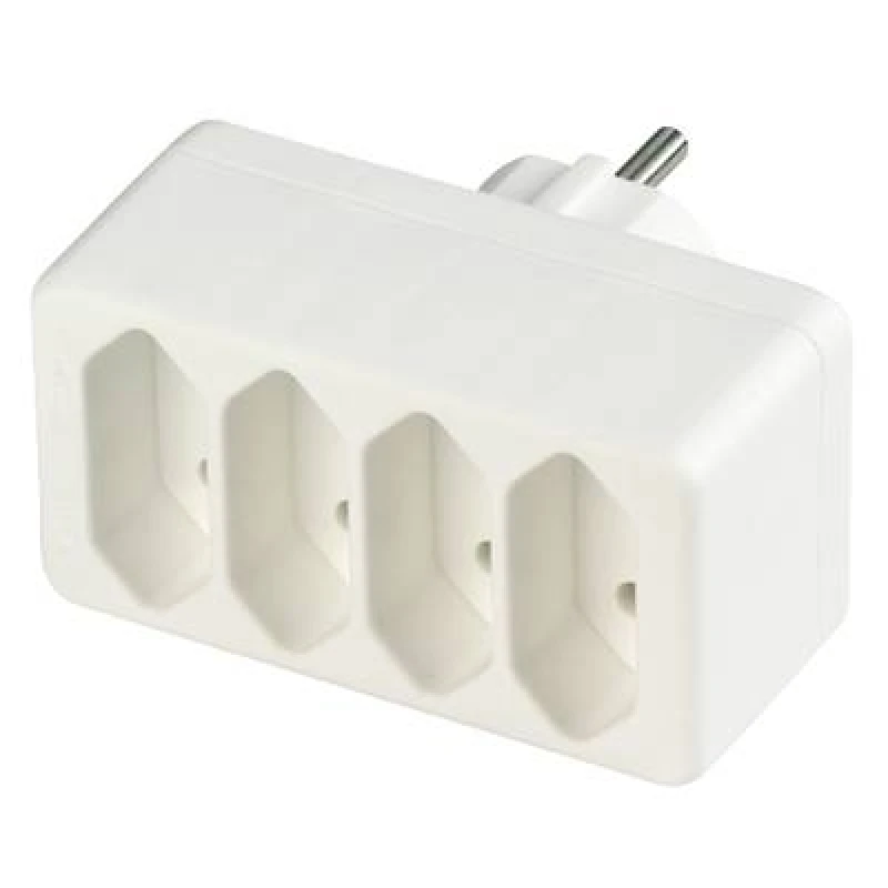 Image of REV Ubergangsstecker 4-fach Eurosteckdosen weiss
