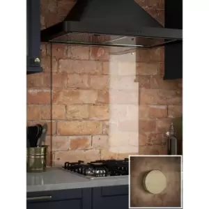 image of Splashback - Clear Glass Kitchen (Gold Caps) 600mm x 750mm - Clear