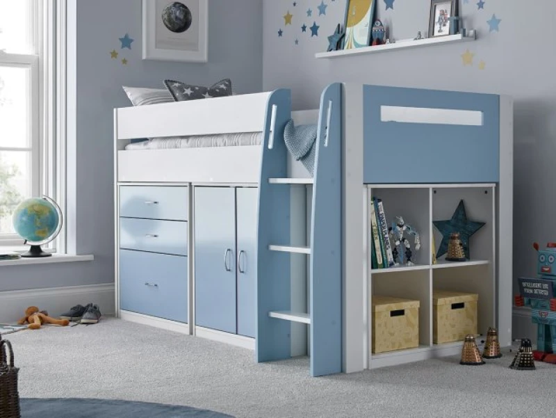 Image of BEDMASTER Lacy Blue Storage Mid Sleeper Bed LABMSB