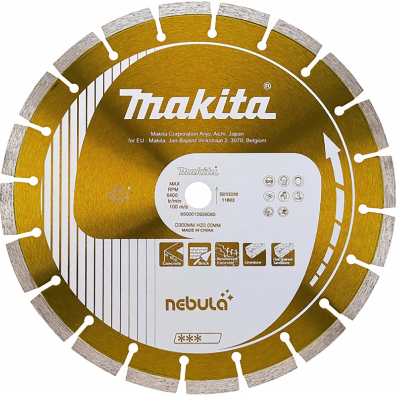 Image of Makita Nebula Wet & Dry Diamond Wheel Cutting Disc 300mm 2.8mm Pack of 1 B-54047