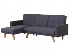 Image of LPD Kitson Grey Linen Fabric Corner Sofa Bed