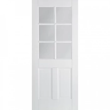 Image of LPD Canterbury White Primed 6 Light Glazed Internal Door - 1981mm x 686mm (78 inch x 27 inch)