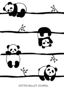 Image of Cute Pandas - Dotted Bullet Journal : Medium A5 - 5.83X8.27