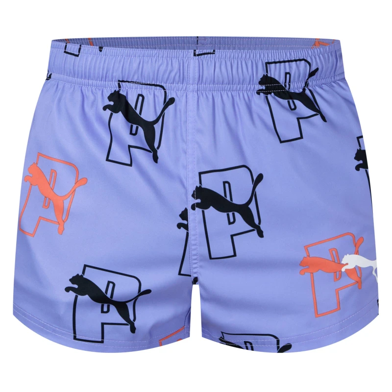 Image of Puma Logo Swim Shorts Mens - Blue Blue XS