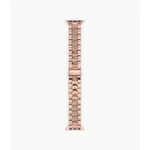 image of Michael Kors Womens Rose Gold-Tone Stainless Steel Curb Chain Band For Apple Watch, 38Mm/40Mm/41Mm - Rose Gold