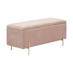 image of Mystica Ottoman Storage Bench Blush Pink