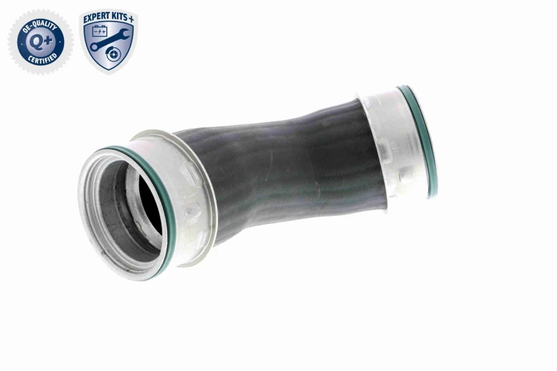 Image of VAICO V10-7362 Turbocharger Hose Rubber with fabric lining, Q+, original equipment manufacturer quality Rubber with fabric lining Charger Intake Hose
