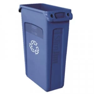 Image of Rubbermaid Slim Jim Blue Venting Channel Container 87 Litre 3540-07-BL