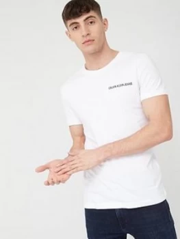 Image of Calvin Klein Jeans Core Institutional Logo Slim Fit Short Sleeve T-Shirt - White