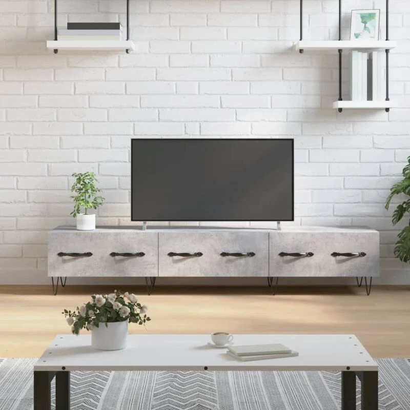 Image of VIDAXL TV Cabinet Concrete Grey 150x36x30cm Engineered Wood Vidaxl 829152