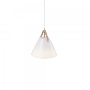 image of Nordlux 84313001 Strap 27 1 Light Ceiling Pendant Light In Opal White Glass With White Cable