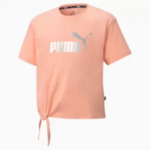 image of PUMA Essentials+ Logo Silhouette Youth T-Shirt, Apricot Blush, size 11-12 Youth, Clothing