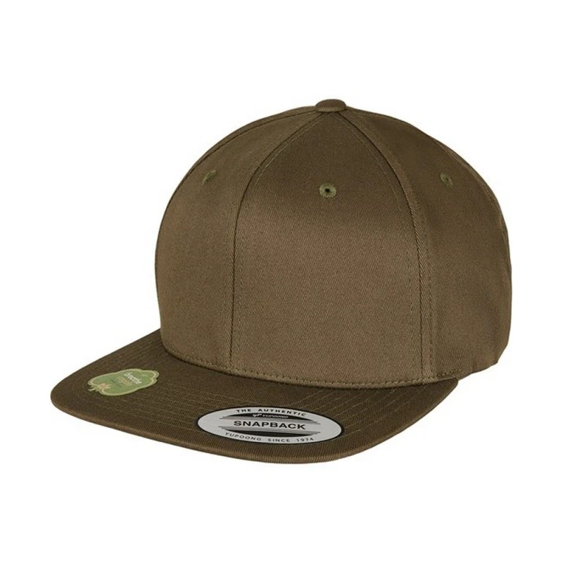 Image of Flexfit by Yupoong Mens Cotton Snapback Cap in Dark Olive Dark Olive Male One Size