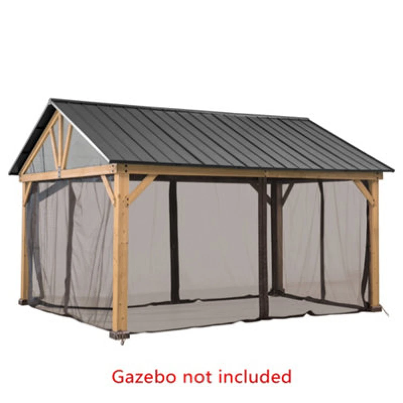 Image of Replacement Mosquito Net For Sunjoy Cedar Wood Gazebo - 335Cm X 399Cm, Khaki