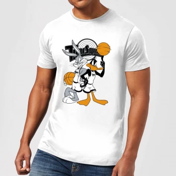 Image of Space Jam Bugs And Daffy Tune Squad Mens T-Shirt - White - XS
