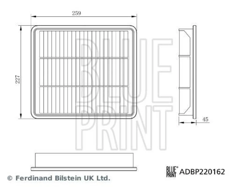 Image of Blue PRINT Air filter Blue PRINT ADBP220162
