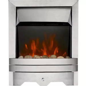 image of Focal Point Lulworth LED Electric Fire - Brushed Metal Effect