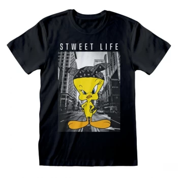 Image of Looney Tunes - Stweet Life Unisex Large T-Shirt - Black