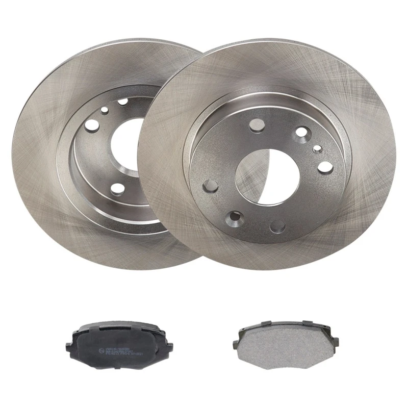 Image of RIDEX 3405B2331 Brake disc and pads set Front Axle, Brake Disc Type: Solid, with acoustic wear warning Brake Set,disc brakes (3405)