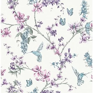 image of Superfresco Easy Simplicity Pearl/Lilac Decorative Wallpaper - 10m