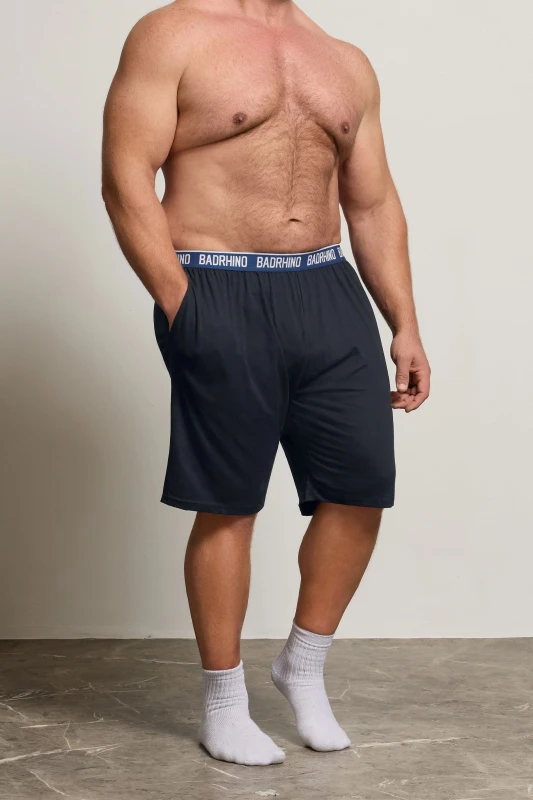 Image of BadRhino Mens Lounge Shorts in Blue Size: Large Blue Male L