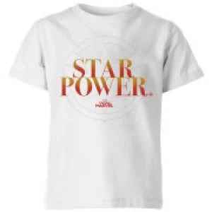 image of Captain Marvel Star Power Kids T-Shirt - White - 11-12 Years