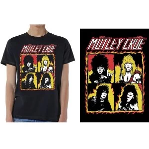 Image of Motley Crue - Shout at the Devil Flames Mens Large T-Shirt - Black