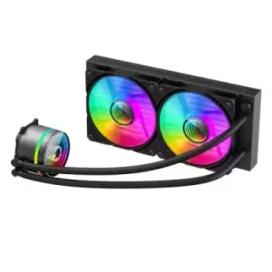 image of GameMax Iceburg 240mm ARGB Liquid CPU Cooler 12cm ARGB PWM Fans Infinity Mirror RGB Rotatable Pump Head