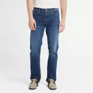 Image of Timberland Stretch Core Jeans For Men In Navy Blue, Size 30x32